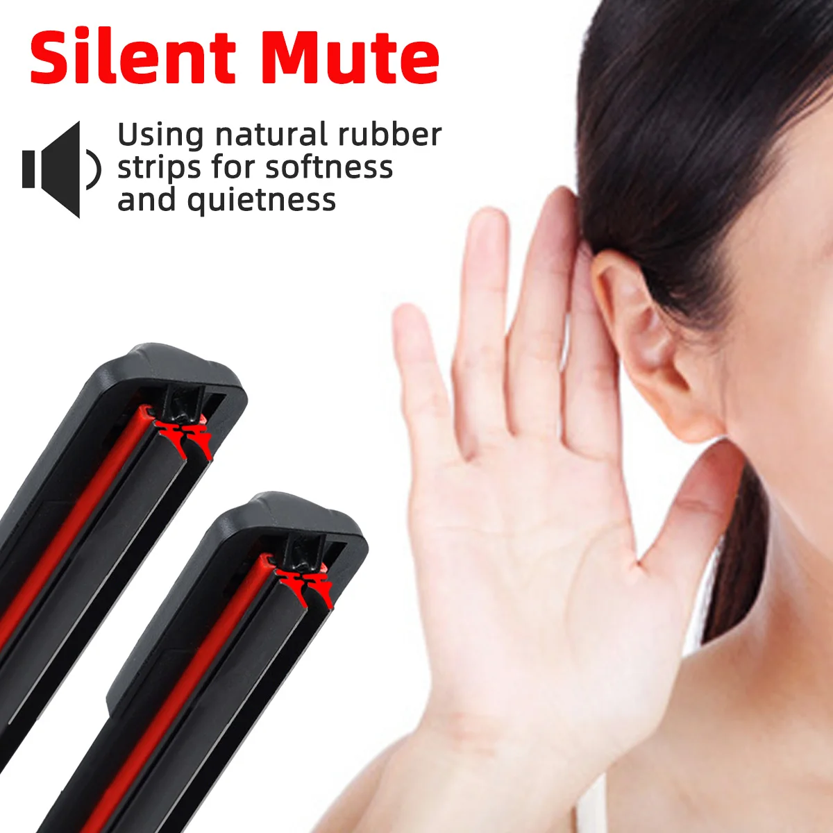 PINMOAP Dual Rubber Strip Wiper With Multiple Interfaces For Selecting Windshield Mute Wiper Blades 14