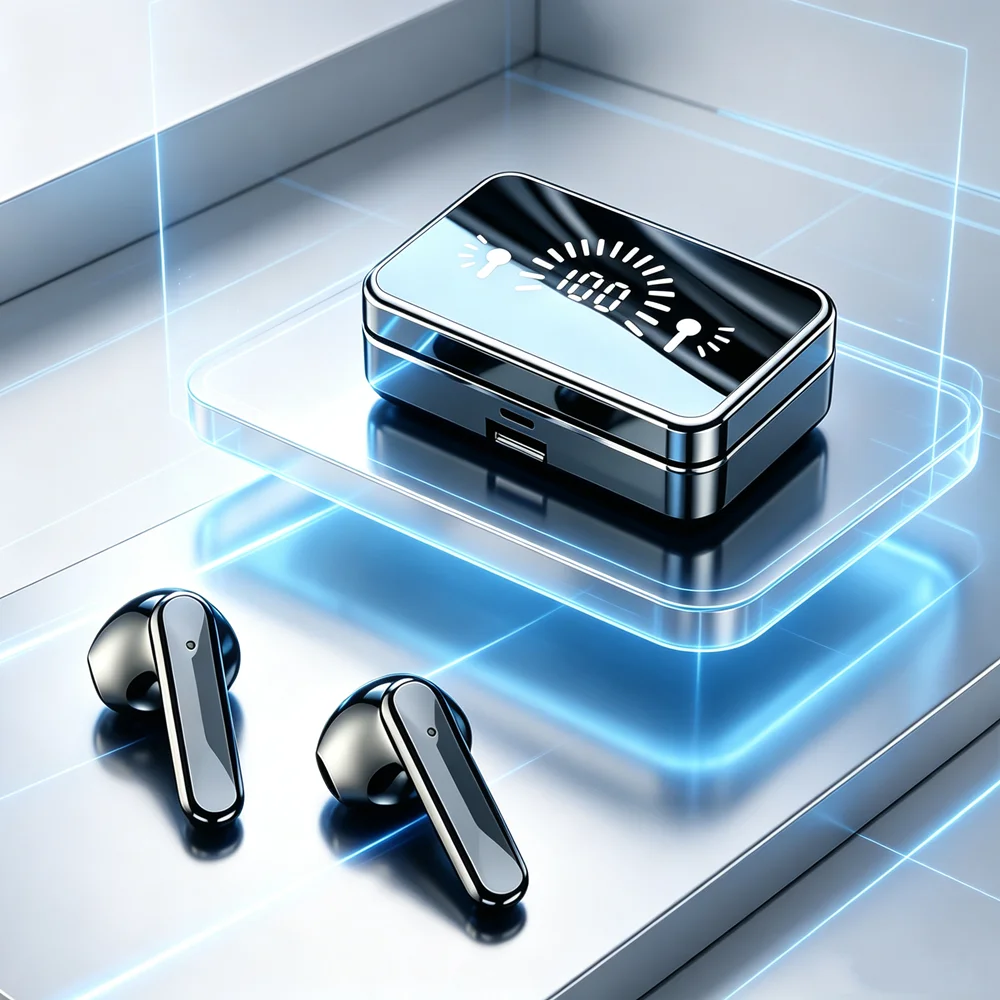 LED Display Wireless Bluetooth Earphones Low Latency Waterproof Bluetooth Headset TWS Bass Bluetooth Headphone Listening Music