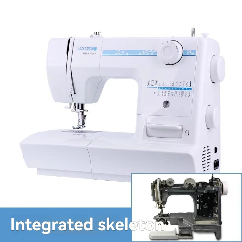 Electric Desktop Sewing Machine for Home Tailoring, 19 Built-in Stitches, Overlock Buttonhole, Auto Threading Supports Thick