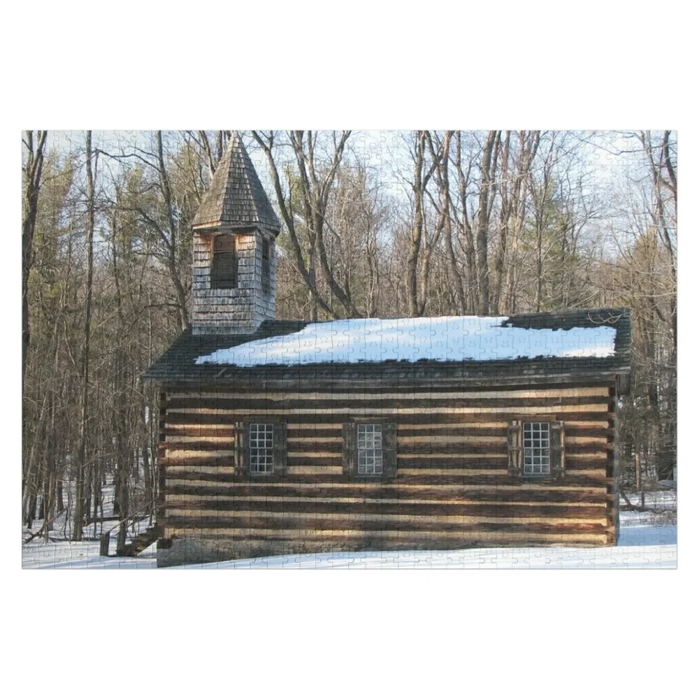 Зимняя головоломка St. Severin's Old Log Church, произведения искусства, персонализированные игрушки, головоломка с именем из дерева и дерева на заказ