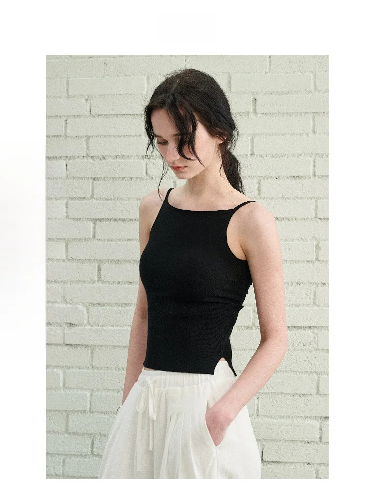 

High Elastici Modal Fiber Strapl Bal Inner Wear Top Smooth Quali Vest Sle Women's Faion Summer ort Length