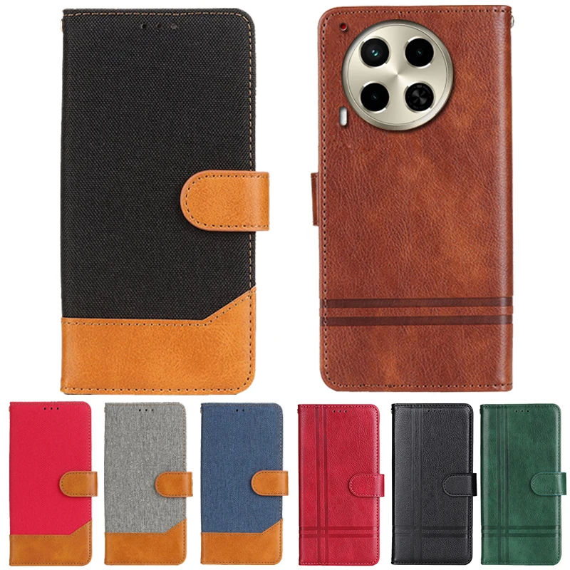 For Tecno Camon 30 Case 6 Colors Ultra-thin Leather Protective Special Phone Cover For Tecno Camon30 C16 Credit Card Wallet