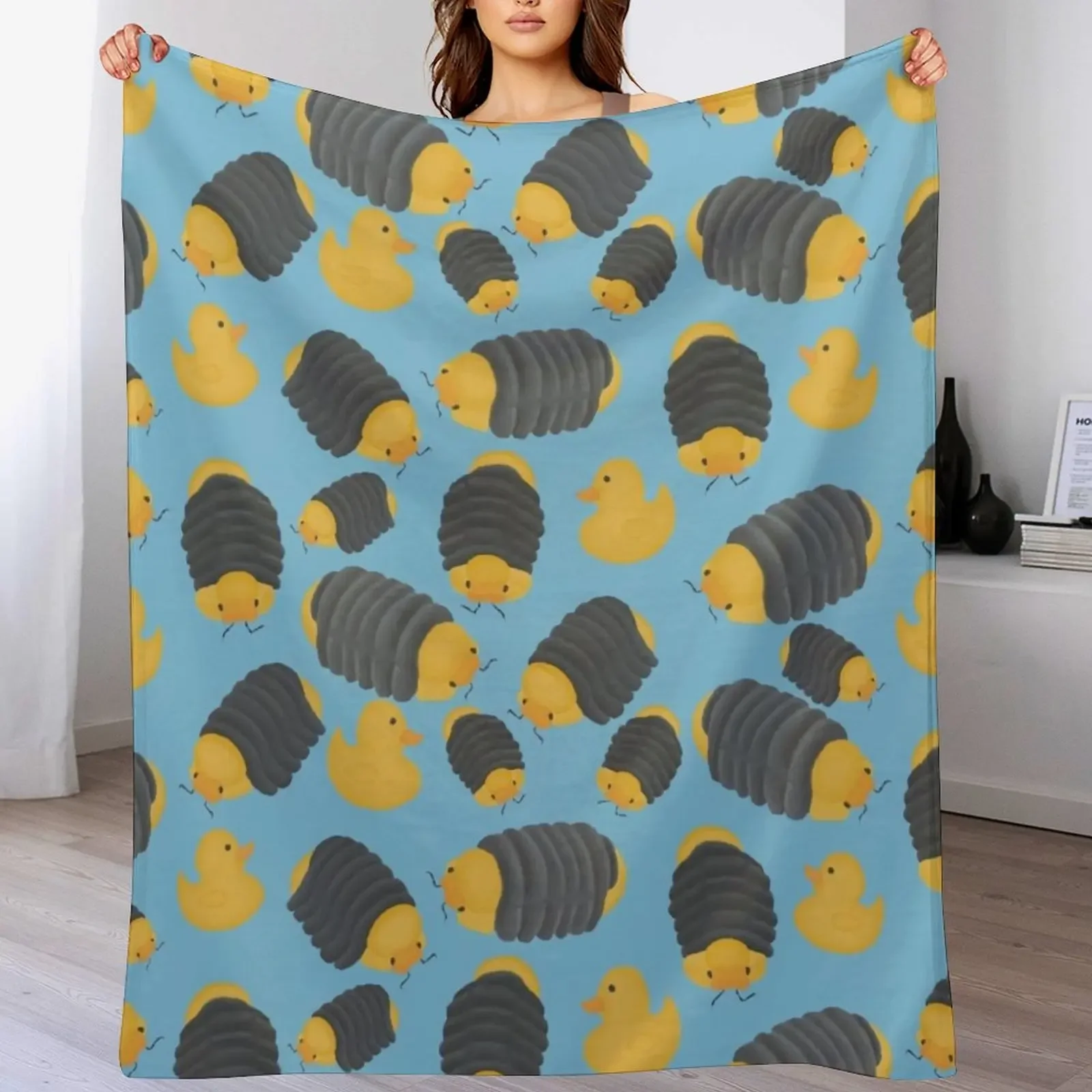 Rubber ducky isopods: The Meeting Throw Blanket Soft Bedroom Blanket for Night Sleeping