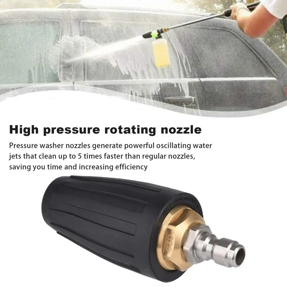 High-pressure Water Flow Nozzle High-pressure Rotating Brass Nozzle for 4000 Psi Pressure Washer Turbo Nozzle with 360° for Car