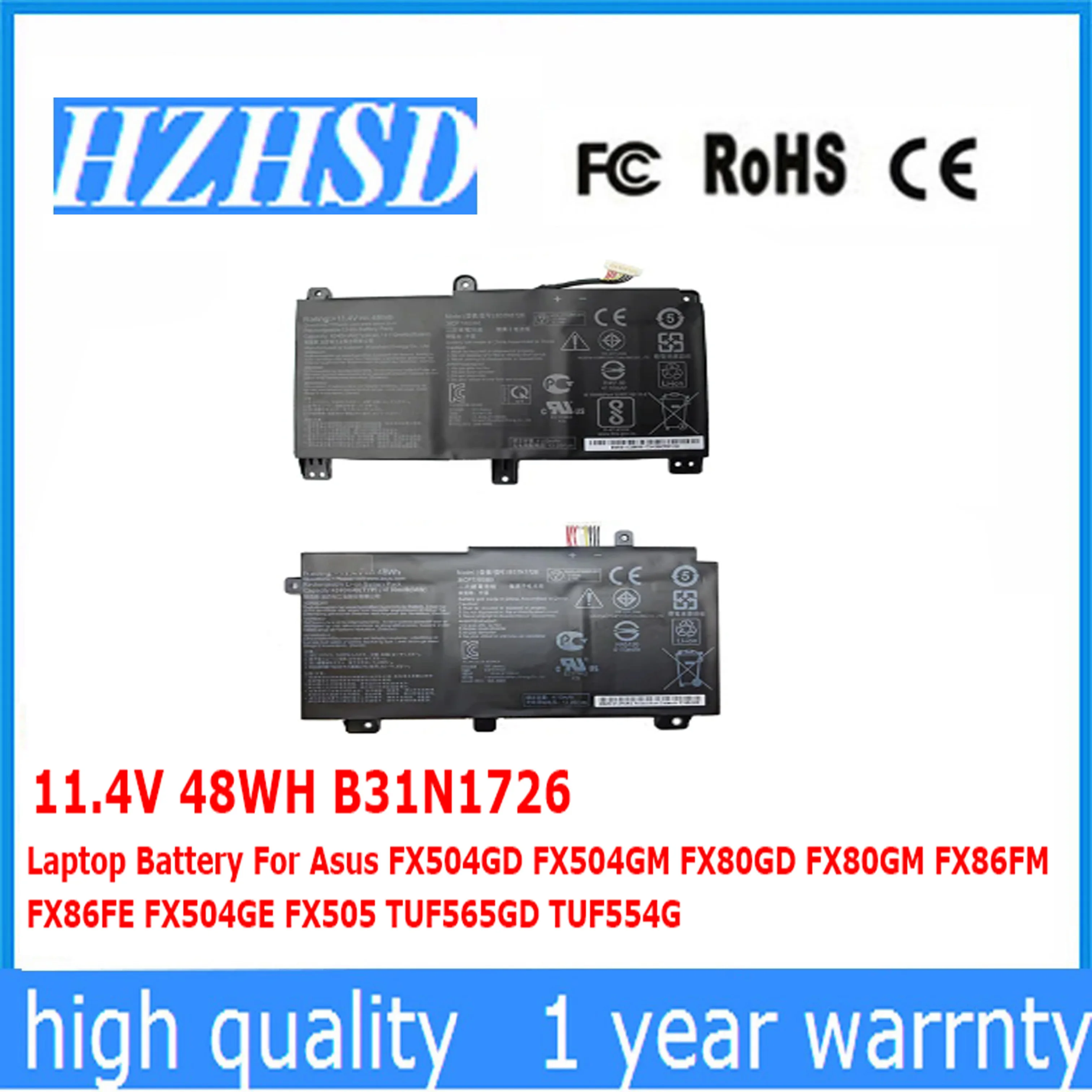 Bateria Original para Asus B31n1726 B31n17261 11.4v 48wh Fx504gd Fx504gm Fx80gm Fx86fm Fx504ge Fx505 Tuf565gd Tuf554g