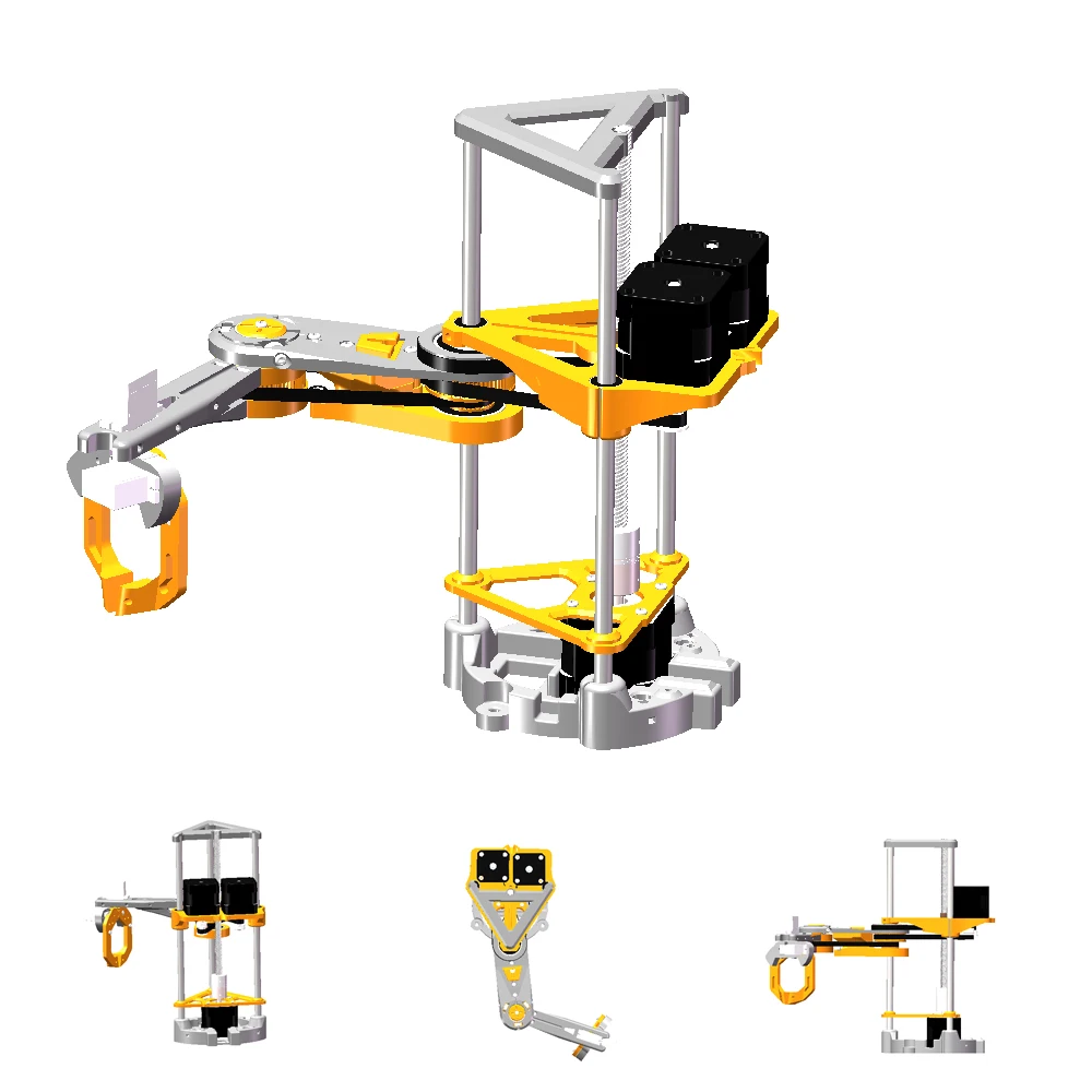 Multi Axis Scara Robot Arm 3D Printing Manipulator Model for Arduino Robot DIY Kit with Stepper Motor Claw Pyhton Programmable