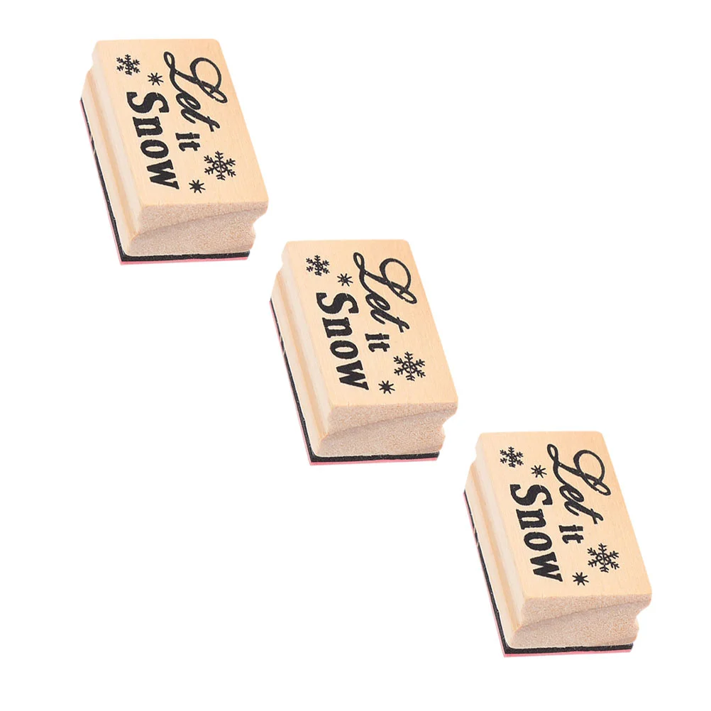 3 uds sellos de madera de Navidad sellos decorativos para álbum de recortes DIY sello para álbum de recortes de Navidad sello de madera sello DIY