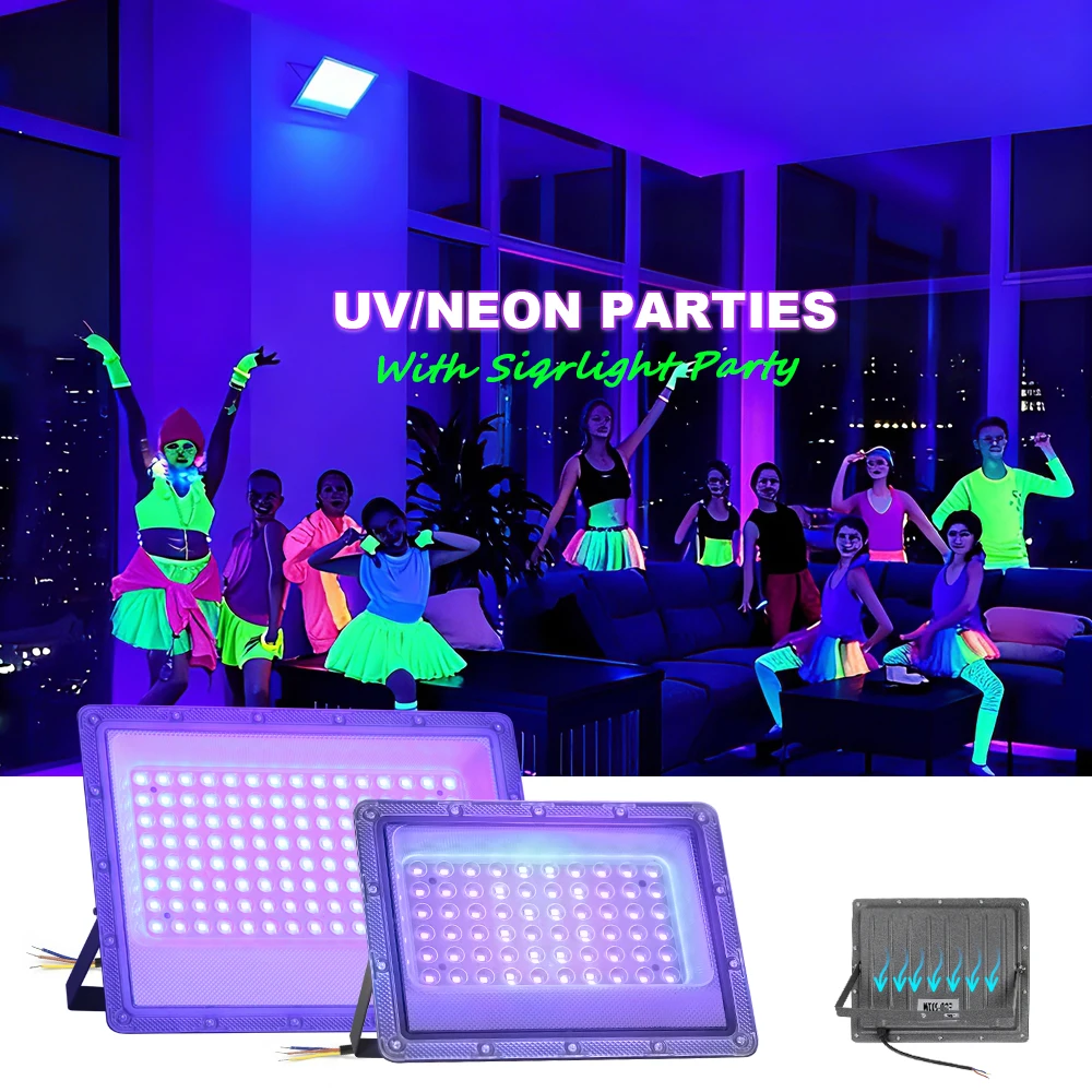 395-405nm Black Light UV LED Ultraviolet Lamp Gel 220V Floodlight Flood Light LED Stage Blacklight Halloween Party Disco Decor