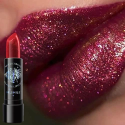 6 Colors Glitter Lipstick Waterproof Long Lasting Diamond Pearlescent Lipstick Black Lip Gloss Women Lips Makeup Cosmetic