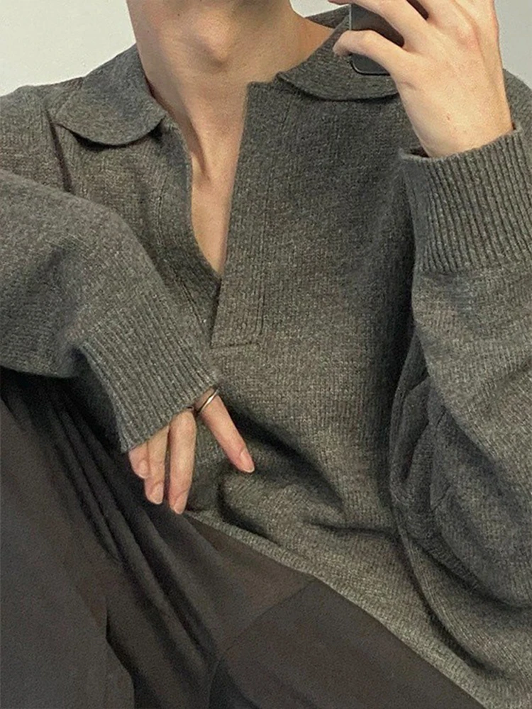 خمر بدوره إلى أسفل طوق سترة بولو الرجال 2026 ربيع الخريف العصرية سليم صالح لاعبا عادية رجالي بلون متماسكة قمصان بولو