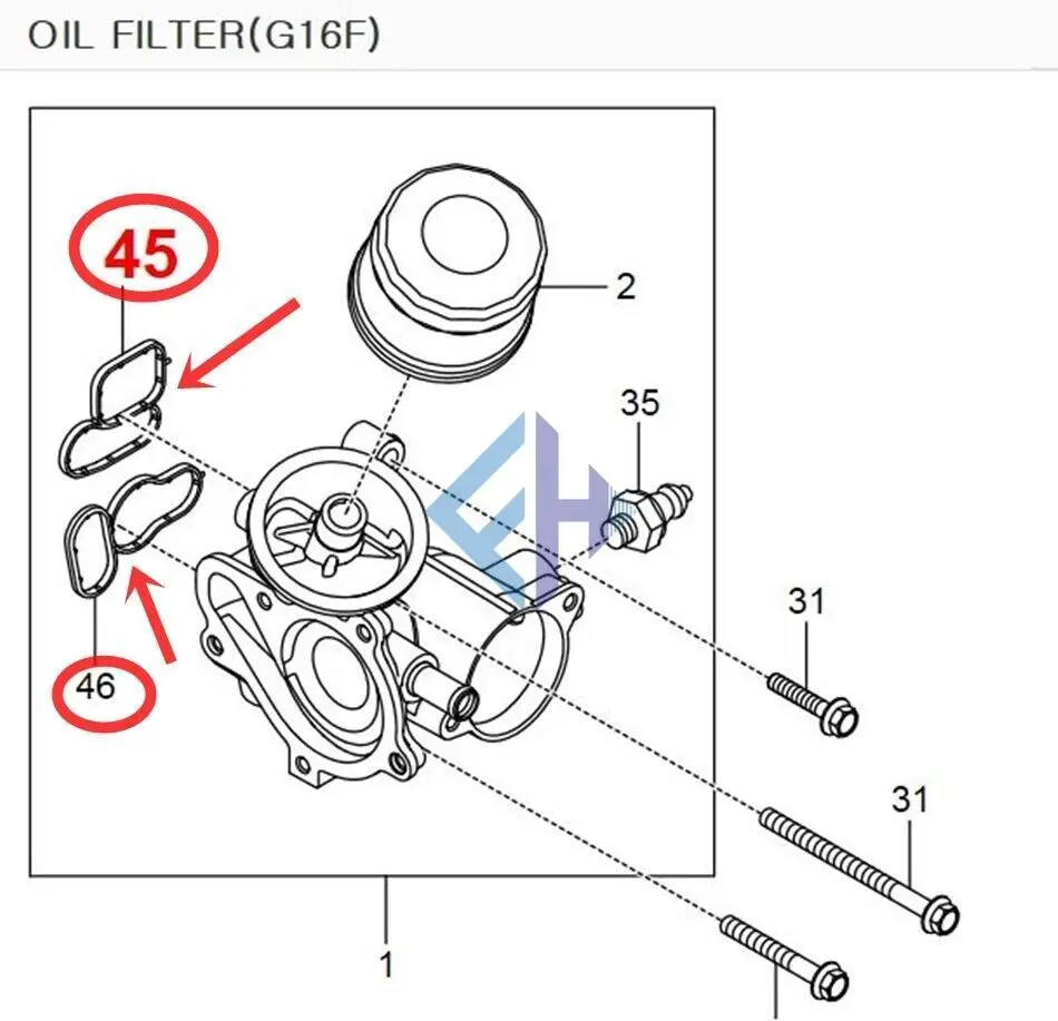 1731840080 Genuine Coolant & Oil Gasket Ssangyong TIVOLI 2015~19 G16DF #1731840085+