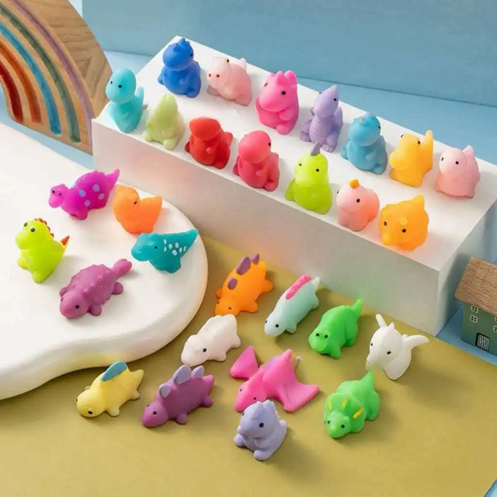 10PCS Mochi Squishy Toys Kawaii Dinosaur Fidget Stress Relief Squeeze Party Favors Stocking Stuffers Gifts For Kids Boys Girls