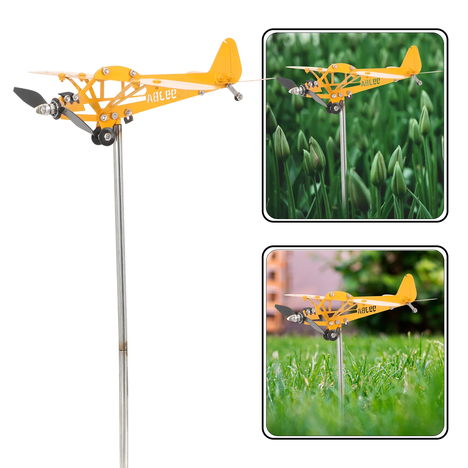 Small Windmills Backyard Plane Sculptures Vane Airplane Decoration Child Bird The