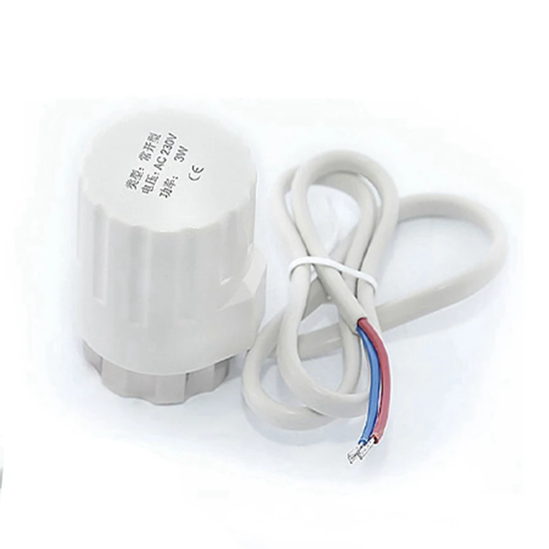 230V Normally Open Actuator Driven Head, M30 X 1.5Mm Electric Floor Heating TRV Constant Temperature Radiator