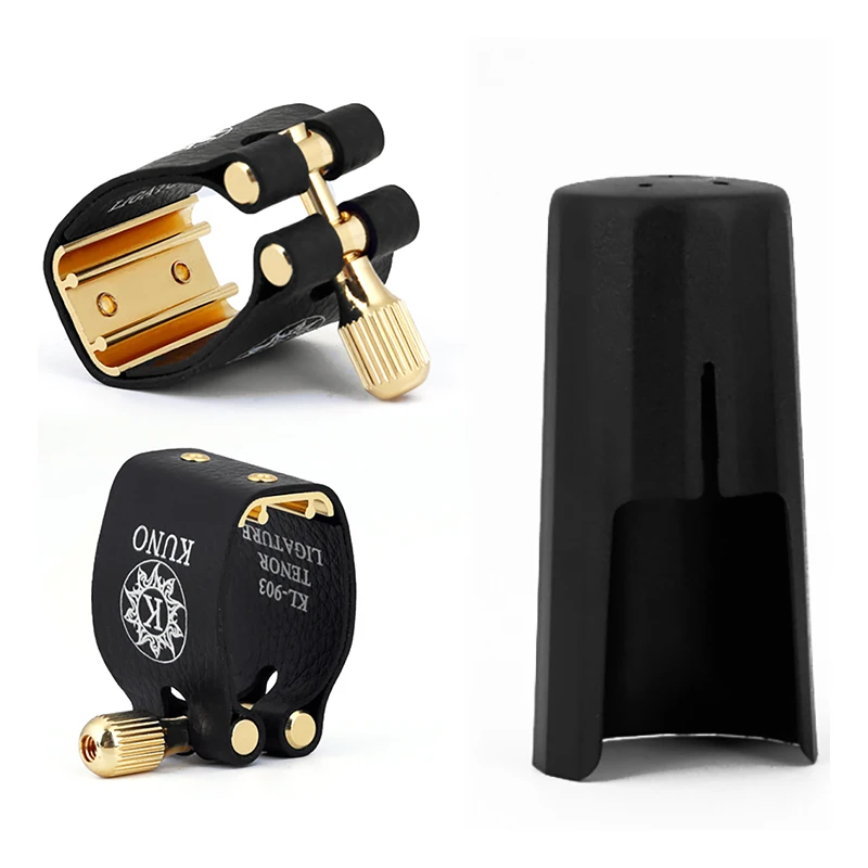 KUNO ligature and cap Used by hard rubber mouthpiece baritone Bb clarinet Bb Soprano Tenor sax Eb Alto saxophone.