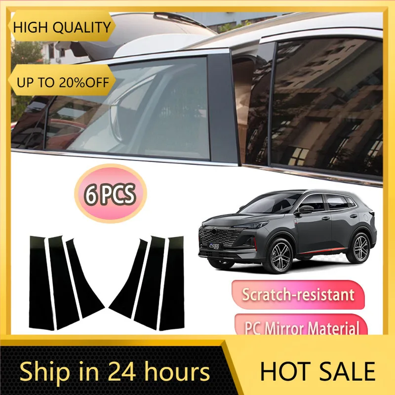 

Car Window Trim Cover For Changan CS55 Plus II 2022 2023 2024 Nevo Q05 Gloss Black Door Column Pillar Sticker Tools Accessories