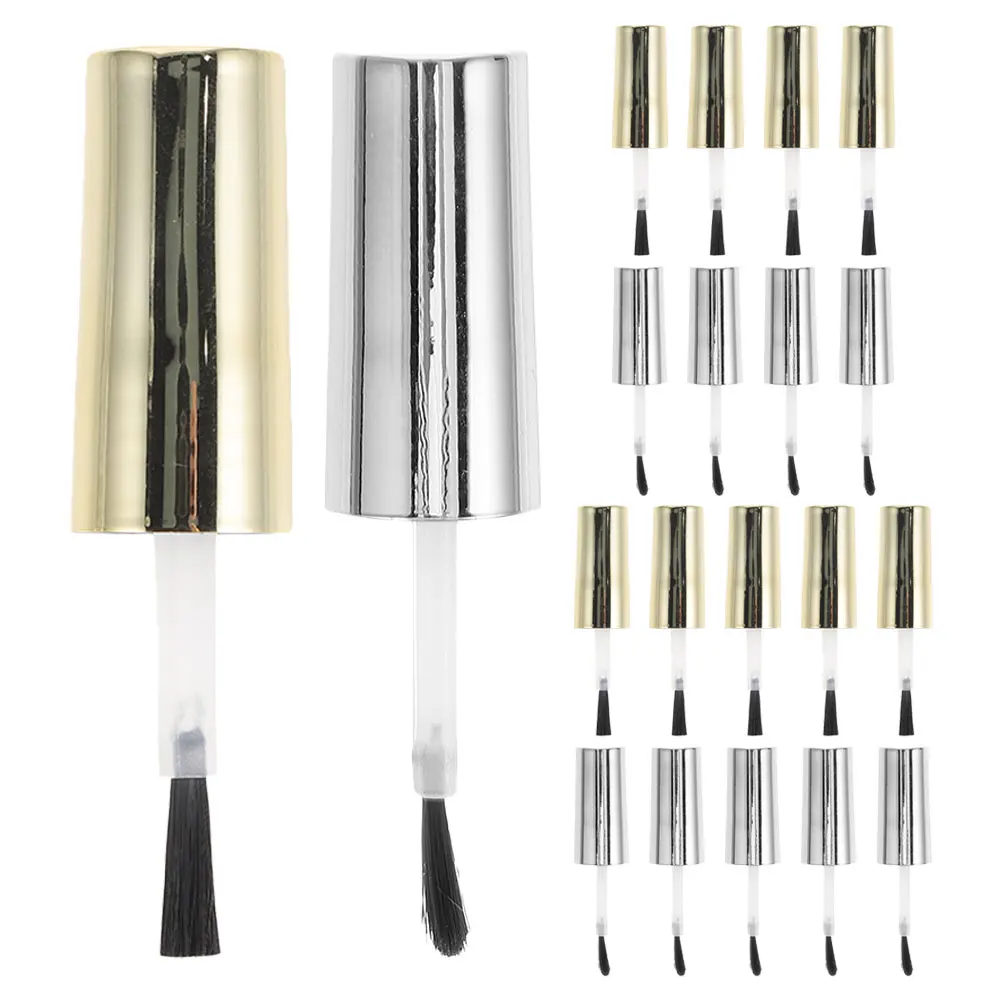 Bouchons de bouteille de vernis à ongles avec brosse, 20 pièces, facile à remplacer, Construction robuste pour un usage Long, bouchons de bouteille de vernis à ongles