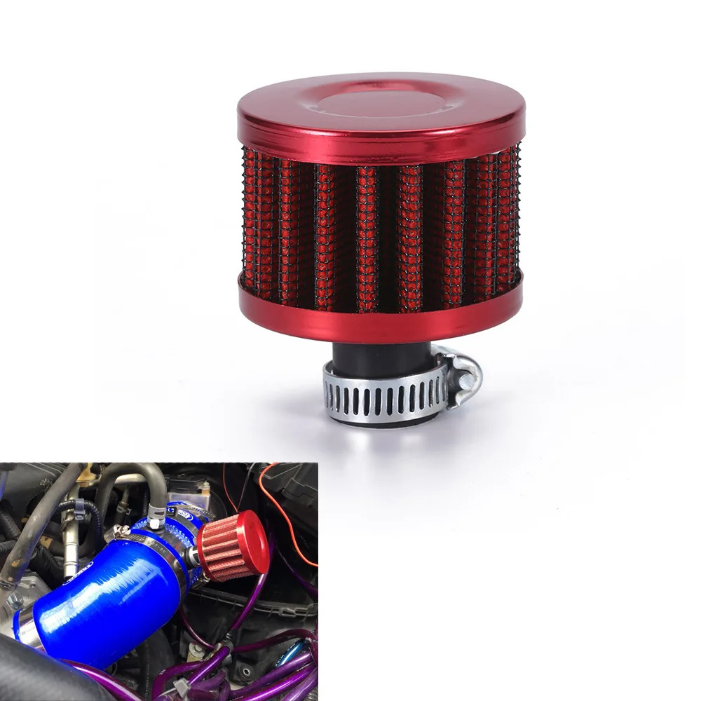 Universal 12mm Car Air Filter Cold Air Intake Mushroom style Motorcycle Mini Breather Filter High Flow Crankcase Vent Cover