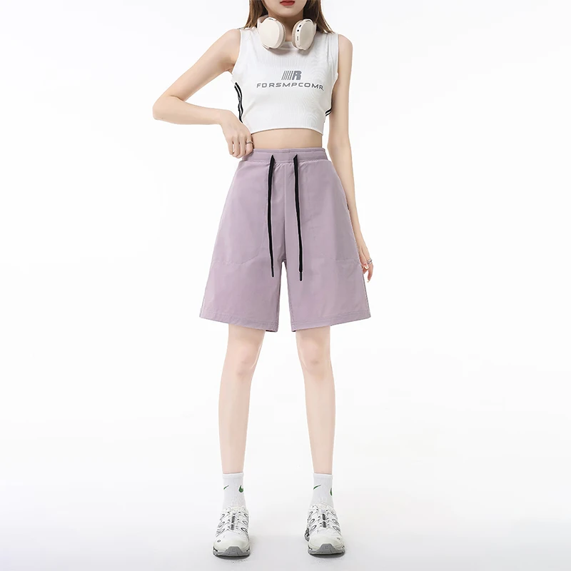 Women's Summer Daily Outdoor Sports Leisure Five Inch Shorts Are Soft Loose Comfortable Breathable Couple's Quick Drying Shorts