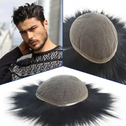 Full Lace Men Toupee Natural Hairline Human Hair Replacement System Unit Wig Invisible Breathable Hair Toupee Men Wig For Men