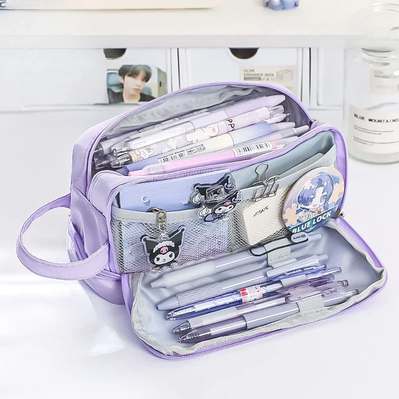 

Fashion Dopamine Student Large Capacity Multi functional Pen Case Pen Bag Macaron Colored Cute Pen Case Storage Stationery Bag