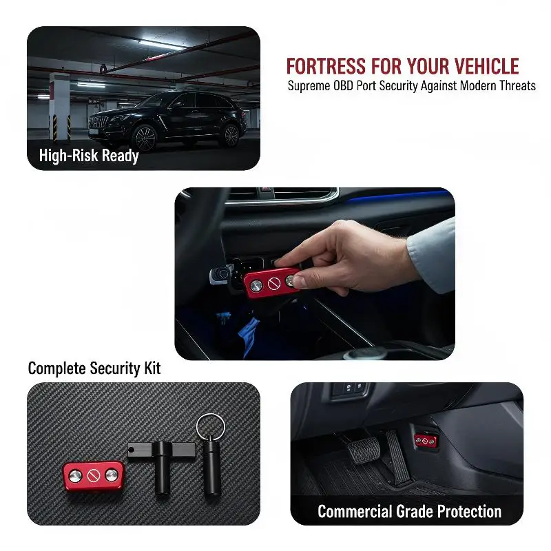 OBD2 Port Anti-Theft Lockout Tool Heavy Duty Anti-Pry Lock Easy Operation Fit Most 16 Pin OBD II Ports for Daily Car Security