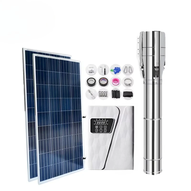 تيار متردد تيار متردد 150 متر مضخة مياه الآبار العميقة بالطاقة الشمسية 10 حصان مضخة مياه غاطسة #2