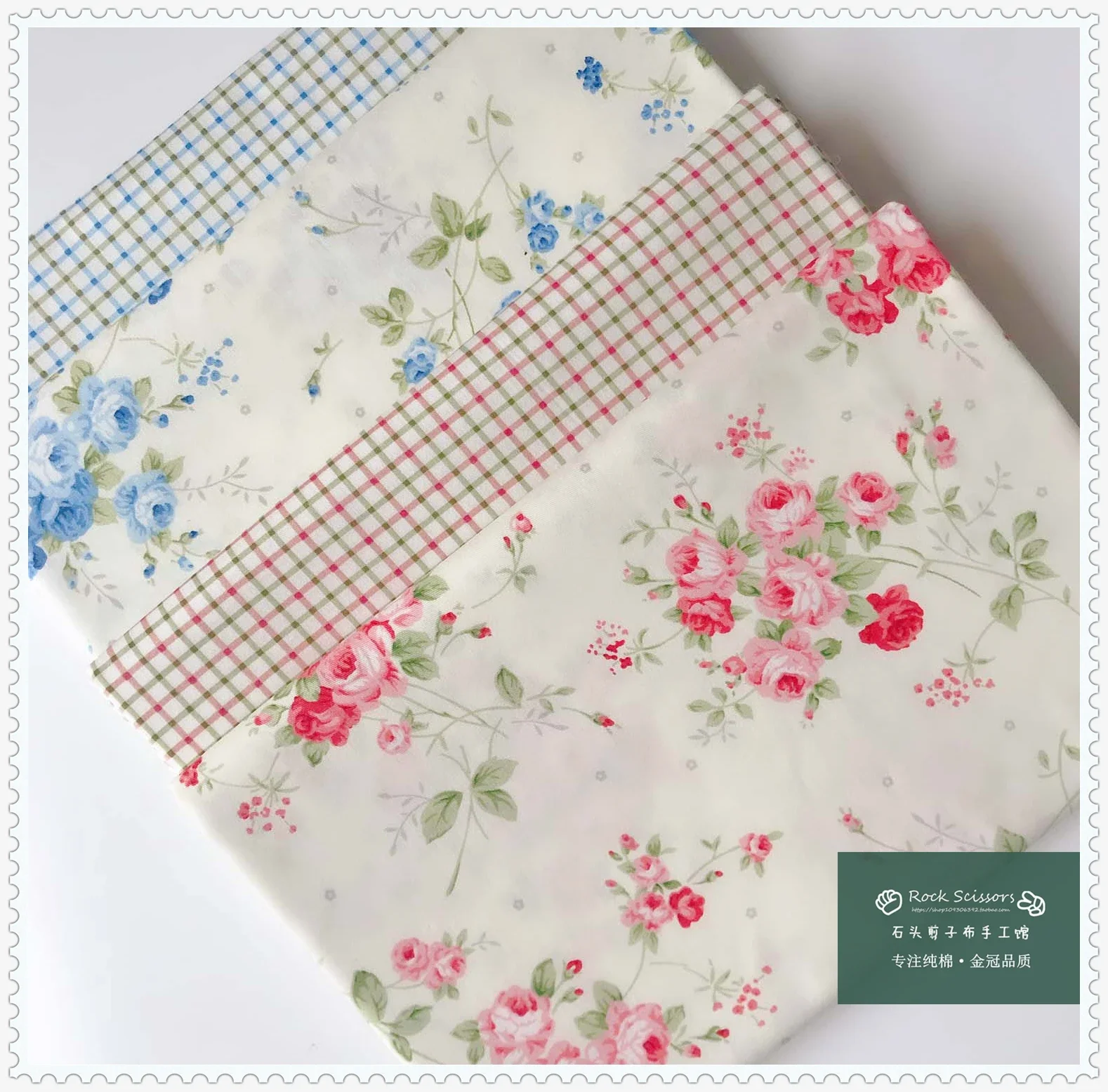 160x50cm Countryside Rose Series Pure Cotton Twill Printed Fabric Duvet Cover Bedding Handmade Bed Skirt Custom Fabric - view 4