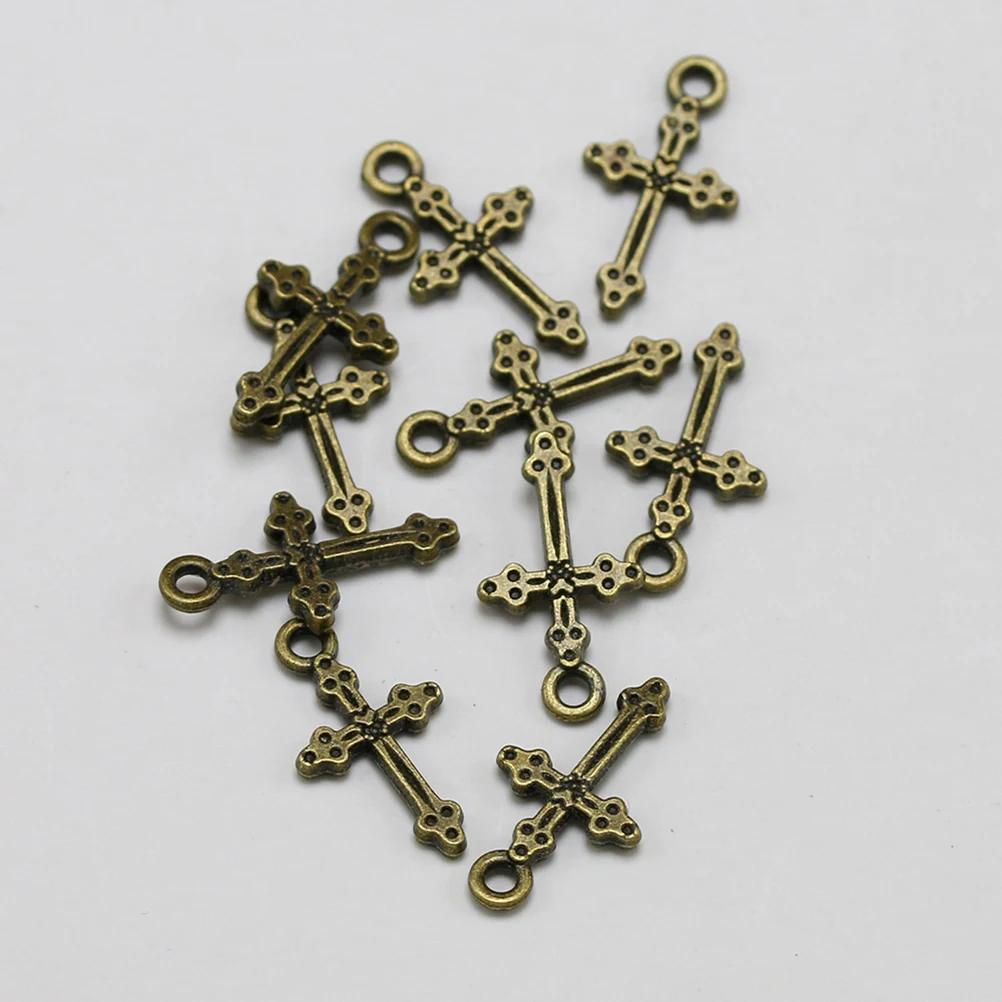 

10pcs Alloy Cross Shape Pendants Charms Diy Jewelry Making Accessories Necklace Bracelet Keychain Dangle Scrapbooking Decorative