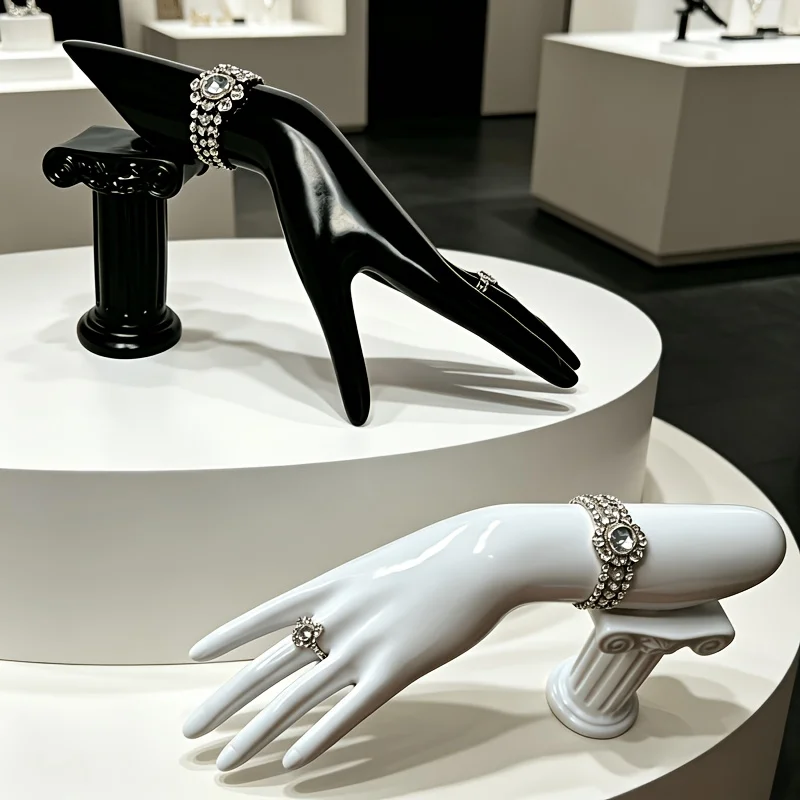 Hand Shape Mannequin Jewelry Organizer, Finger Display Stand for Rings, Bracelets, Bangles and Watches