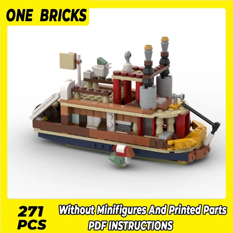 

Moc Building Blocks Ship Model Series 31116 Steamboat Technical Bricks DIY Assembly Construction Toys For Childr Holiday Gifts