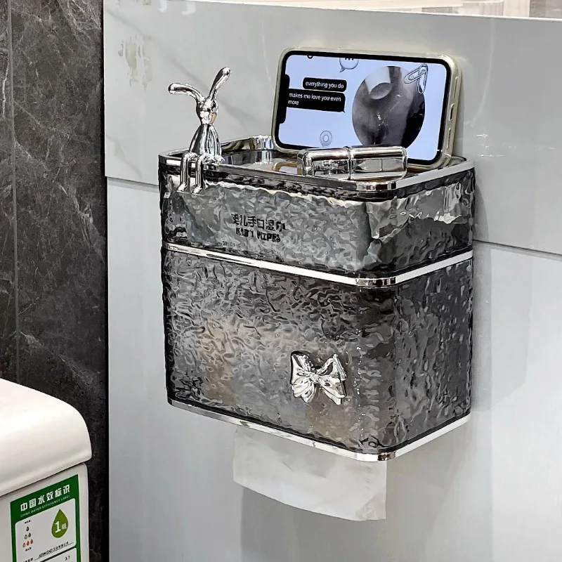 

pumping carton Shelf Household high-end wall-mounted roll paper tissue box