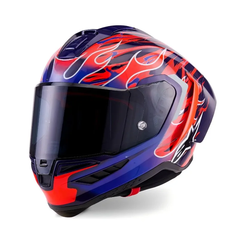 Casco de Motocicleta de Fibra de Carbono R10, Casco Integral de Carreras con Visera Antivaho, Equipo Profesional de Carreras Airo para Alpinestars