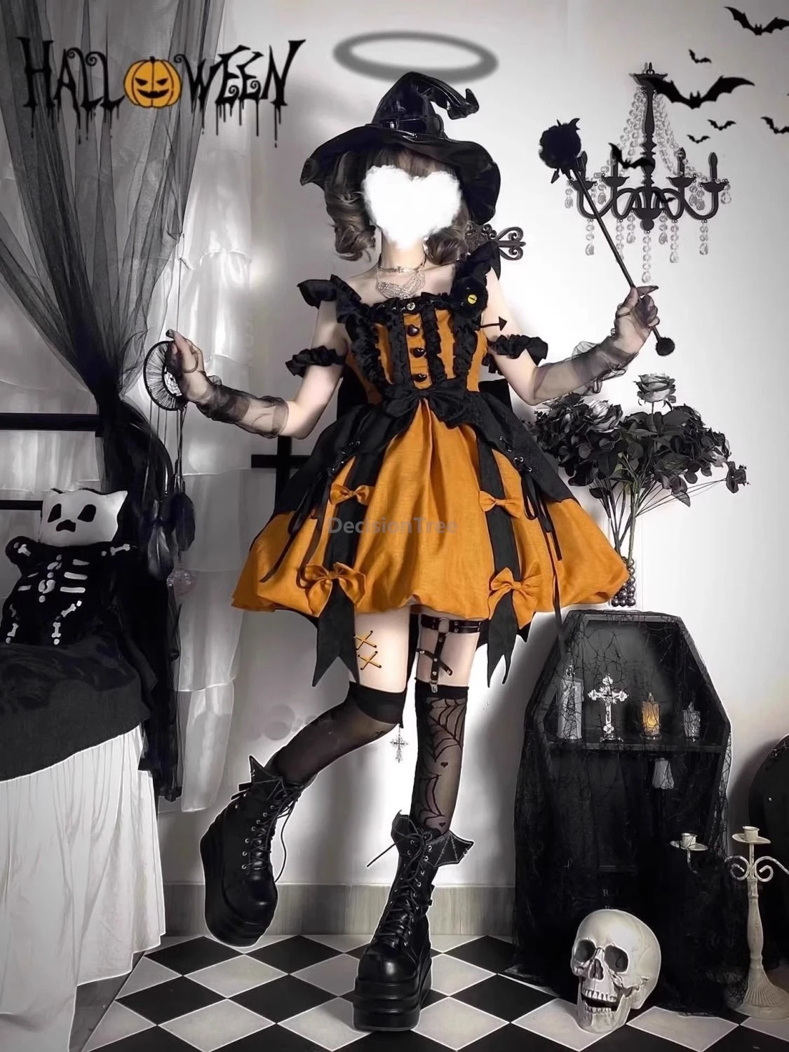 vetement-de-citrouille-cosplay-d'halloween-tenue-lolita-de-style-europeen-petite-sorciere-sensation-de-fille-mignonne-robe-pompon-lolita-2025