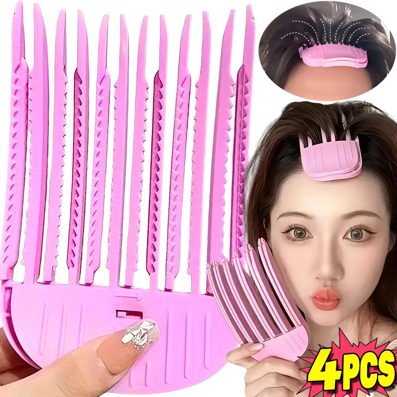 3/6Teeth Fluffy Hair Roots Clips Comb Lazy Hair Top Styling Curling Barrel Portable Korean Hairs Clip Volume Wind Sculpting Comb