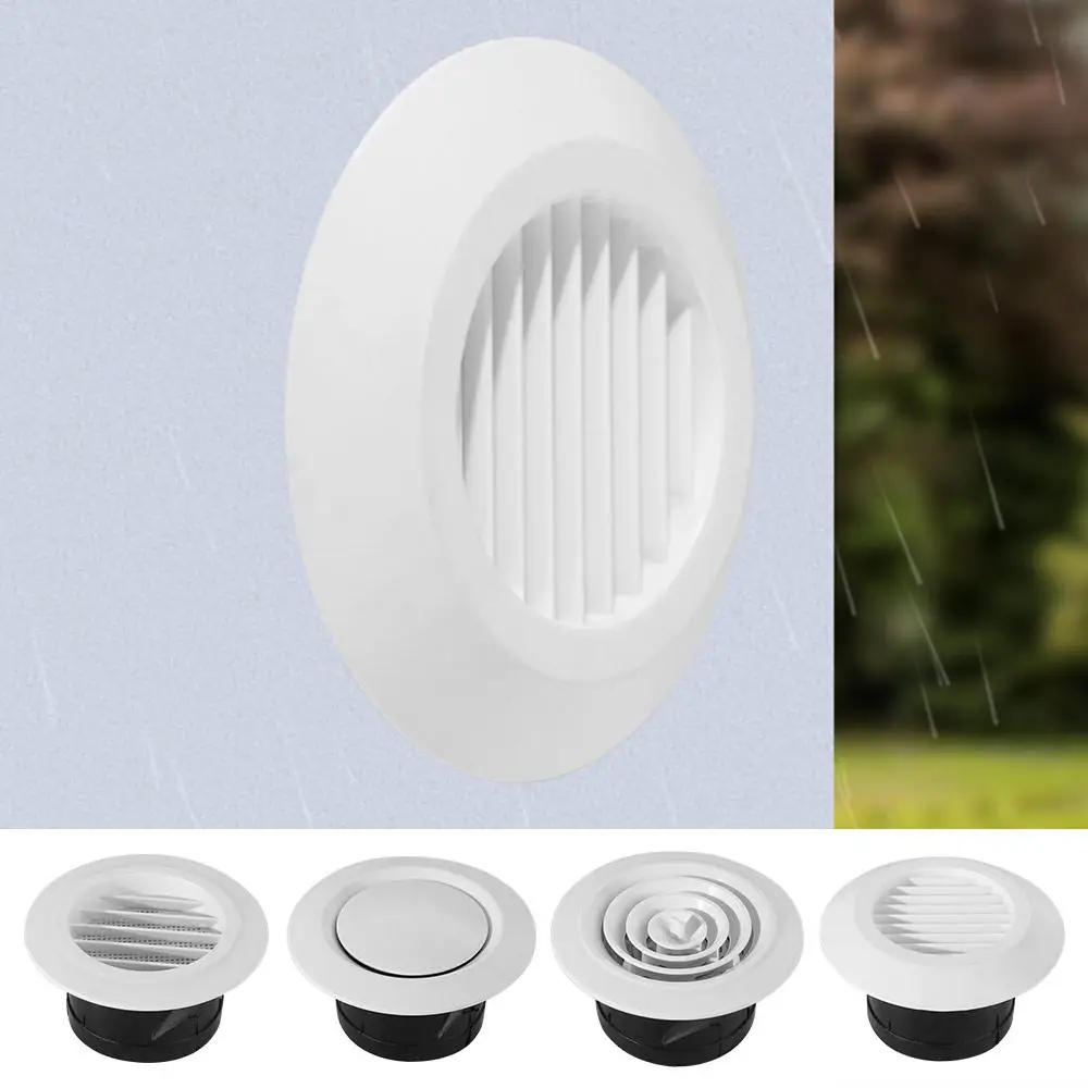 Adjustable Round Air Vent Extract Valve 75-200mm White Air Vent Extract Valve Grille Plastic Wall Mount