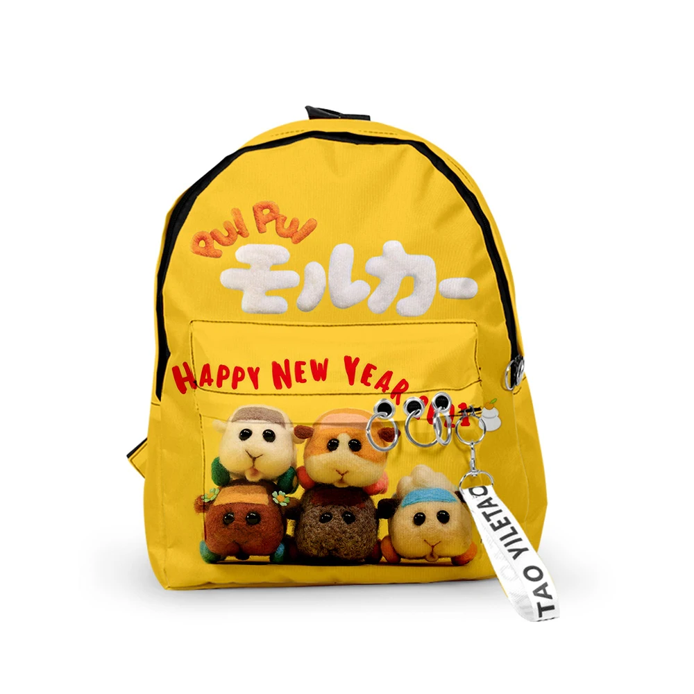Classic Pui Pui Molcar Backpacks Boys/Girls pupil School Bags 3D Print Keychains Oxford Waterproof Funny Cute Small Backpacks