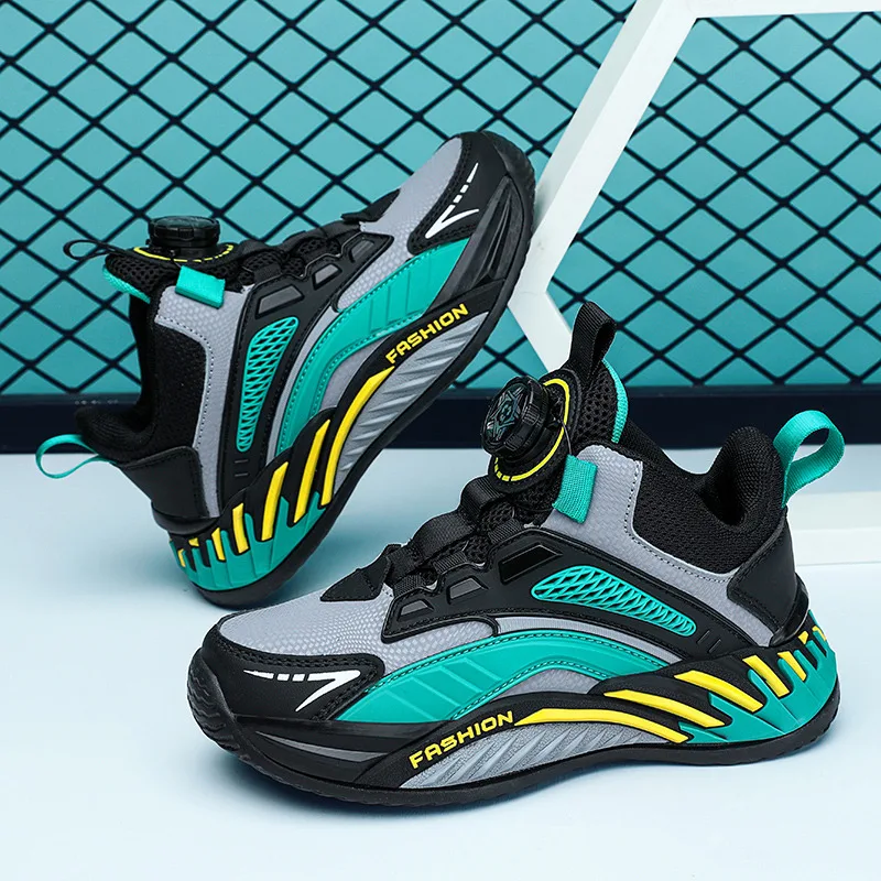 

Brand Children Sneakers Autumn Winter Rotary Buckle Running Shoes Kids Breathable Non-slip Sports Shoes for Boy buty chłopięce
