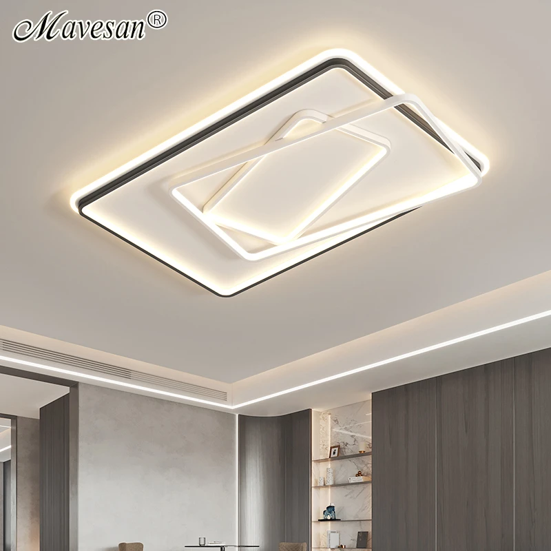 Living Room Ceiling Light Rectangle Round Squre Home Decoration Atmospheric Lighting Fixtures Bedroom Study LED Ceiling Lamps