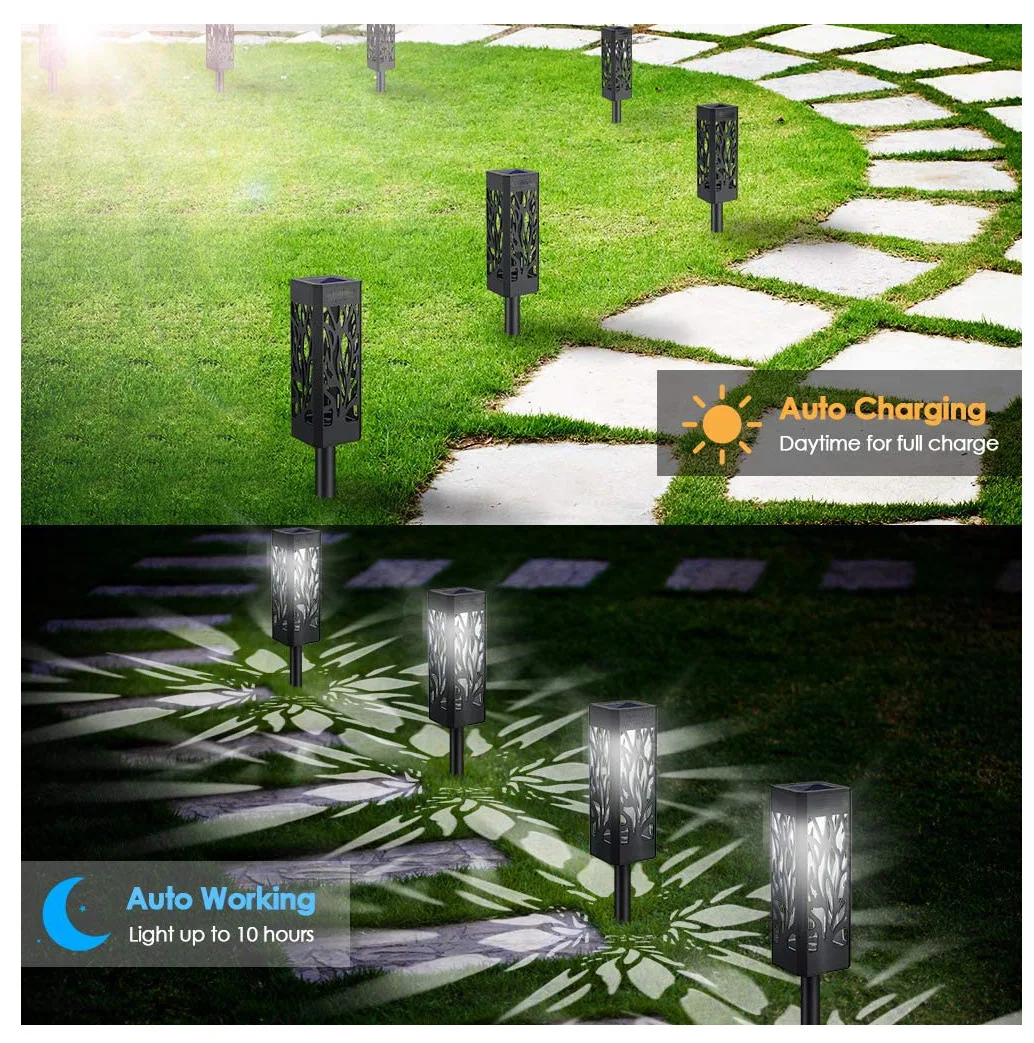 Imagem -06 - Jardim Solar ao ar Livre Led Lights Ip65 Impermeável Iluminação da Paisagem Decoração Luz Caminho Gramado Pátio Quintal 8pack