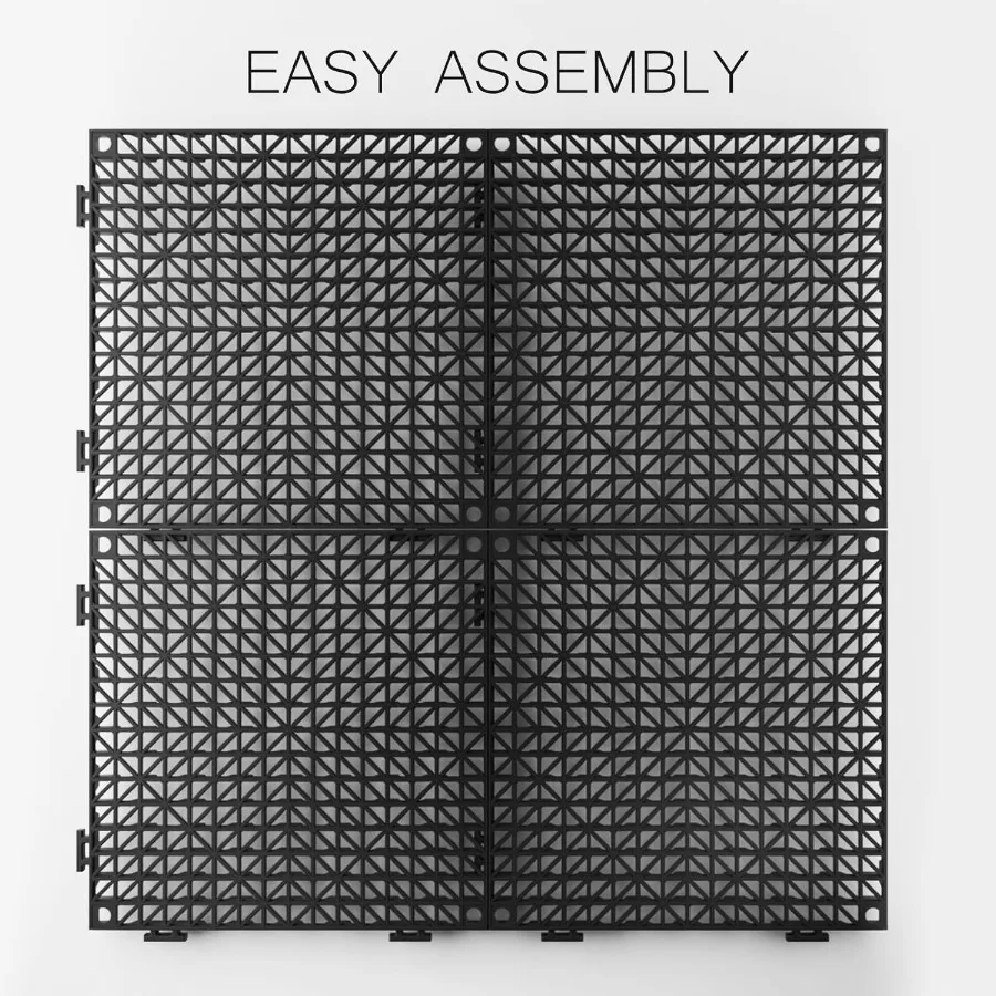 10 Pcs Bar Countertop Supplies Interlocking Mats 12 x 12 Inch Rubber Black Shelf Liners Bar Drying Coffee Non Slip Spills Mats