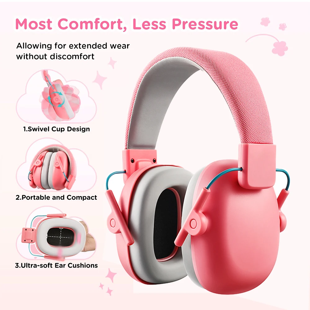 أطفال حماية السمع غطاء للأذنين الطفل الأذن المدافعين الحد من الضوضاء غطاء للأذنين للتوحد الأطفال الصغار القراءة النوم