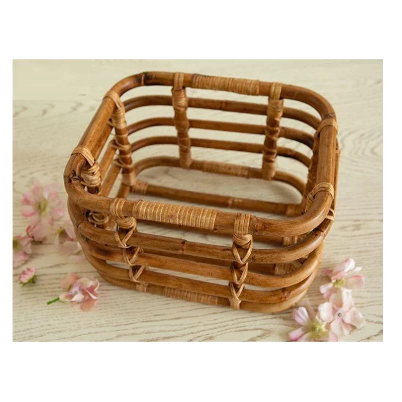 Newborn Photography Chair Props Rattan Bed Baby Basket Wood Bed Bench Posing Chair Furniture Session Photo Props Fotografia