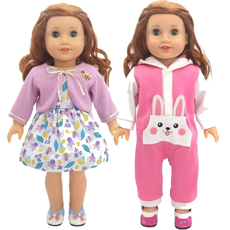 18 Inch AG Girl Doll Clothes Dress 17 inch Baby Doll Coat Vest Toys Outfit