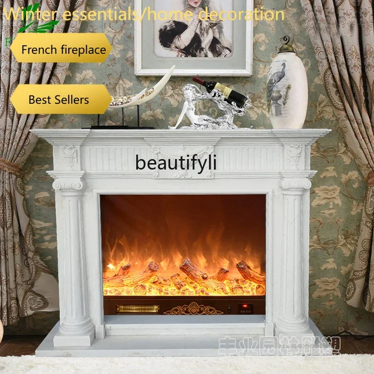 A95 Spot marble fireplace white marble carving simple American fireplace rack