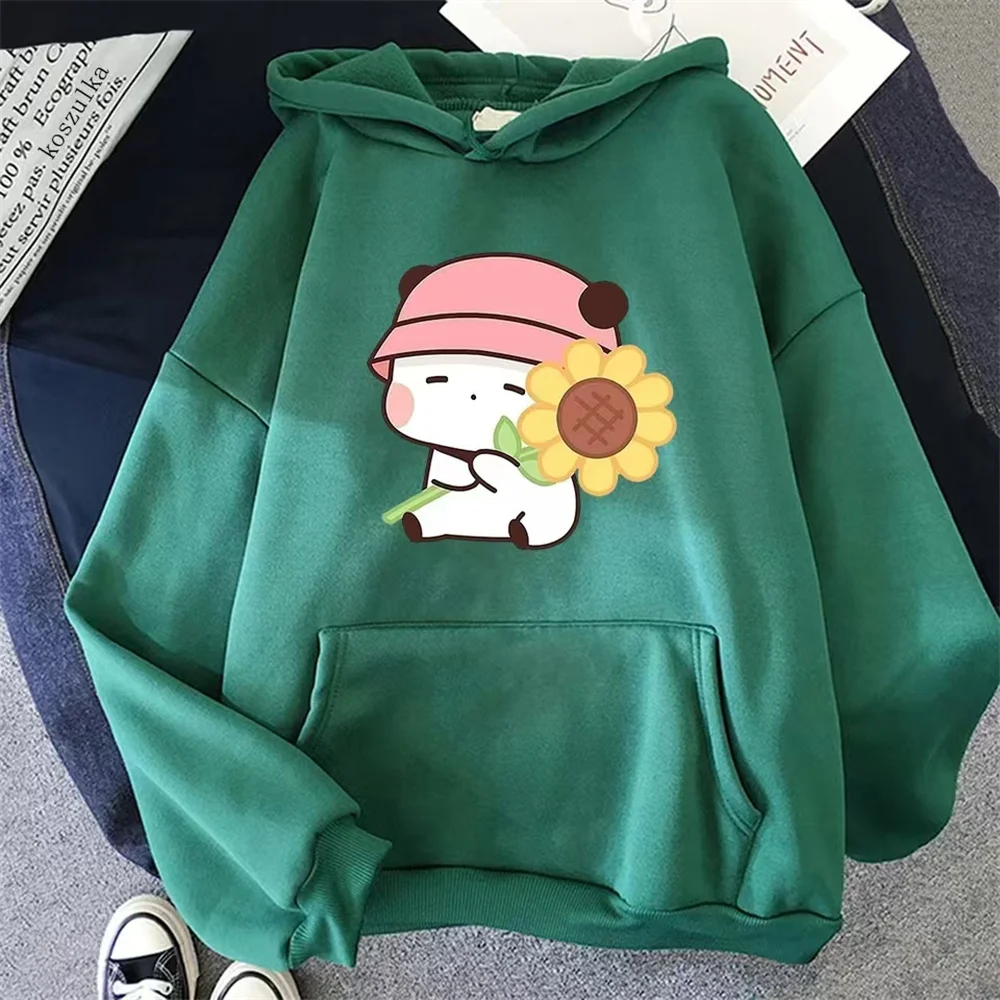 Cartoon Printed Pure Cotton Hooded Sweatshirt Comfortable And Versatile, Casual Women's Top Sporty Style Daily Work Commuting