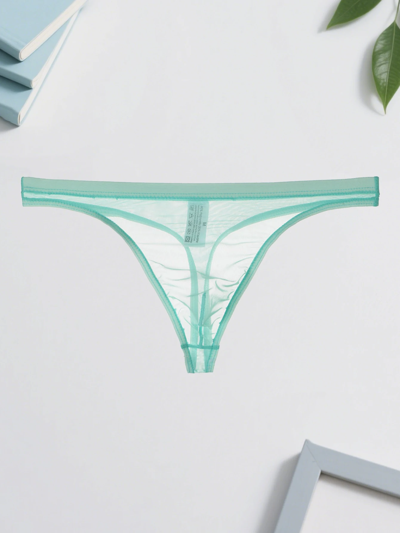 3 قطع من شبكة خفيفة الوزن ومثيرة شبه شفافة بلون سادة للرجال قابلة للتنفس وسريعة الجفاف #4