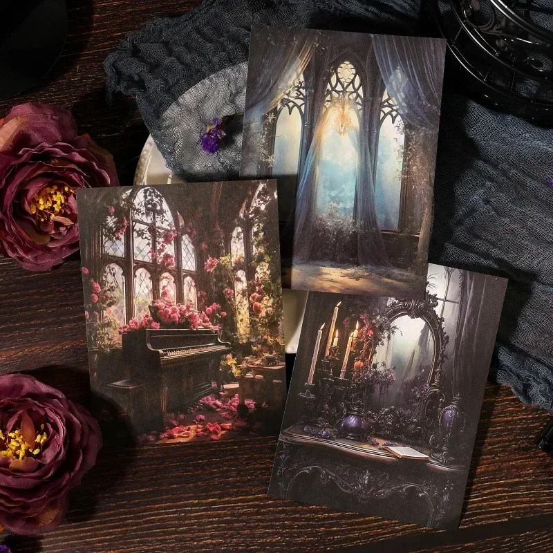 20Pcs Rhapsody Psalm Dark Gothic Retro Style Handbook Material Paper Handbook Collage Writing Scrapbook cut 175*120mm