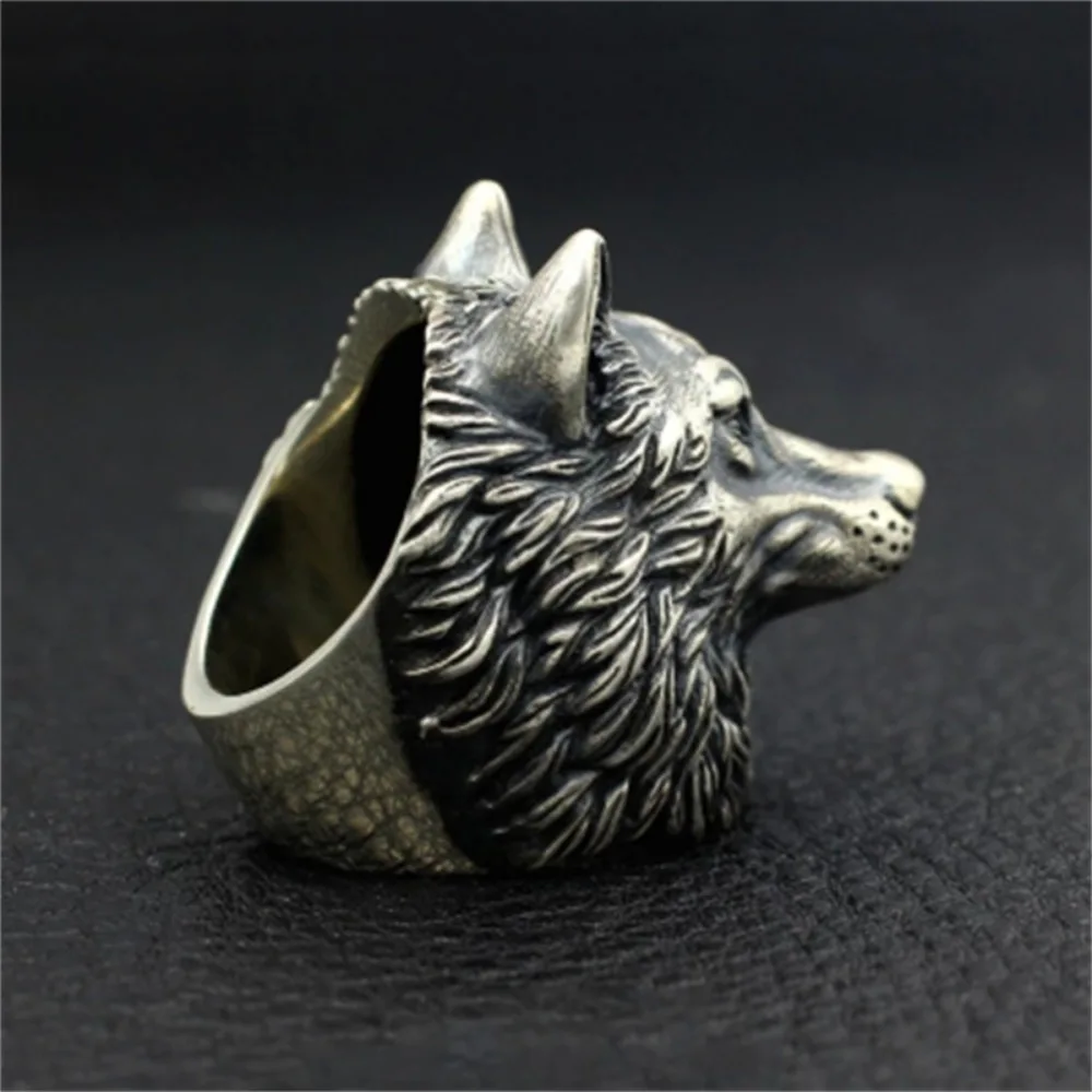 New Retro Trend Nordic Wolf Head Ring Men Punk Rock Ring Men Viking Amulet Fashion Street Party Niche Gift DecorationAccessories