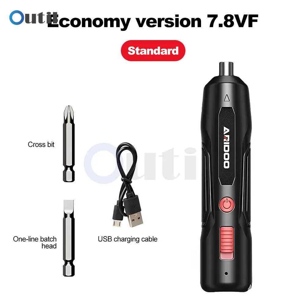 Conjunto de Chave de Fenda Elétrica de Longo Alcance Broca sem Fio Poderosa Carregamento Usb 7.8vf
